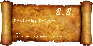 Beniczky Balázs névjegykártya
