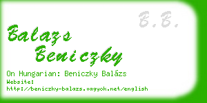 balazs beniczky business card